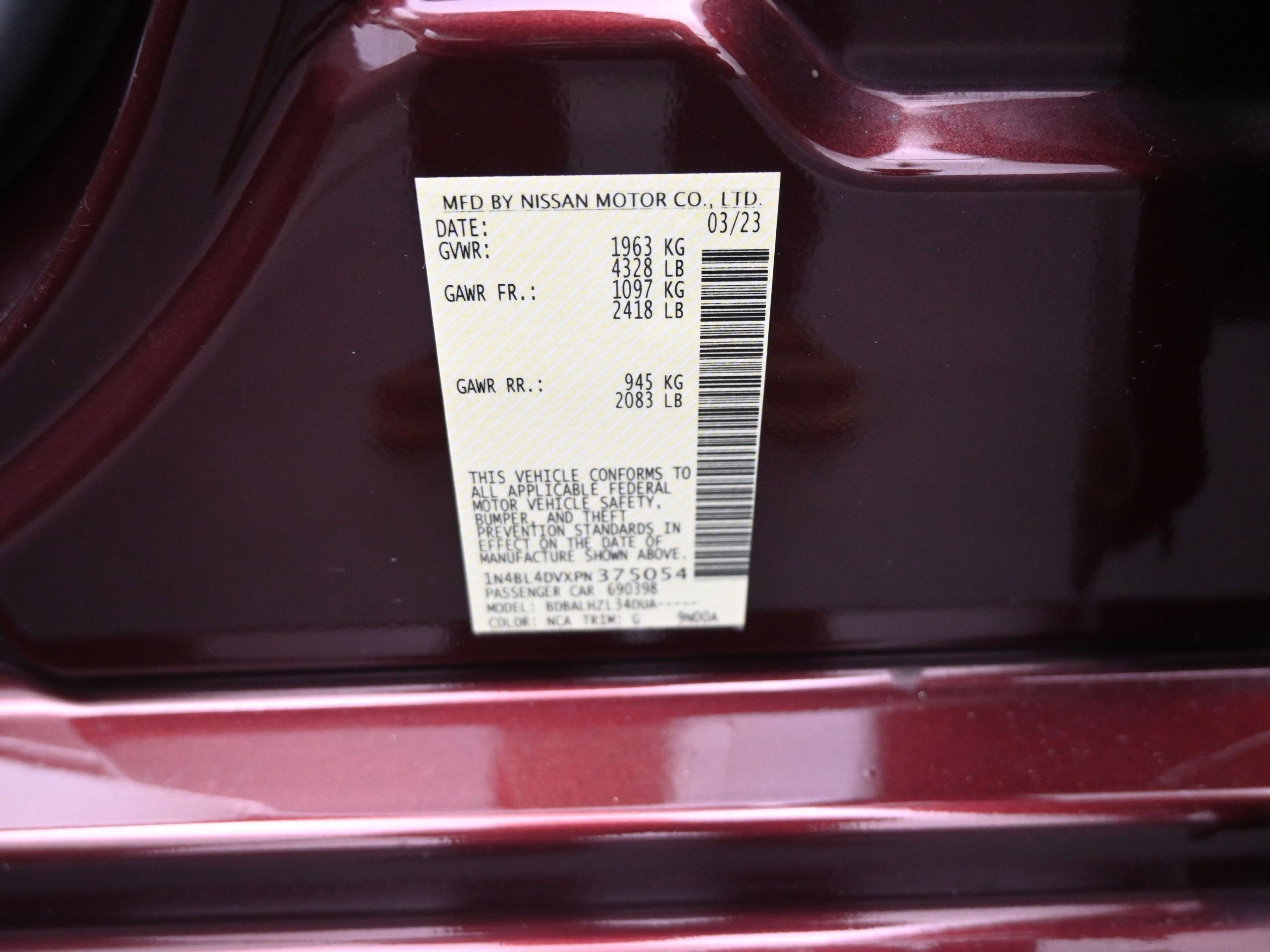 2023 Nissan Altima 2.5 SV