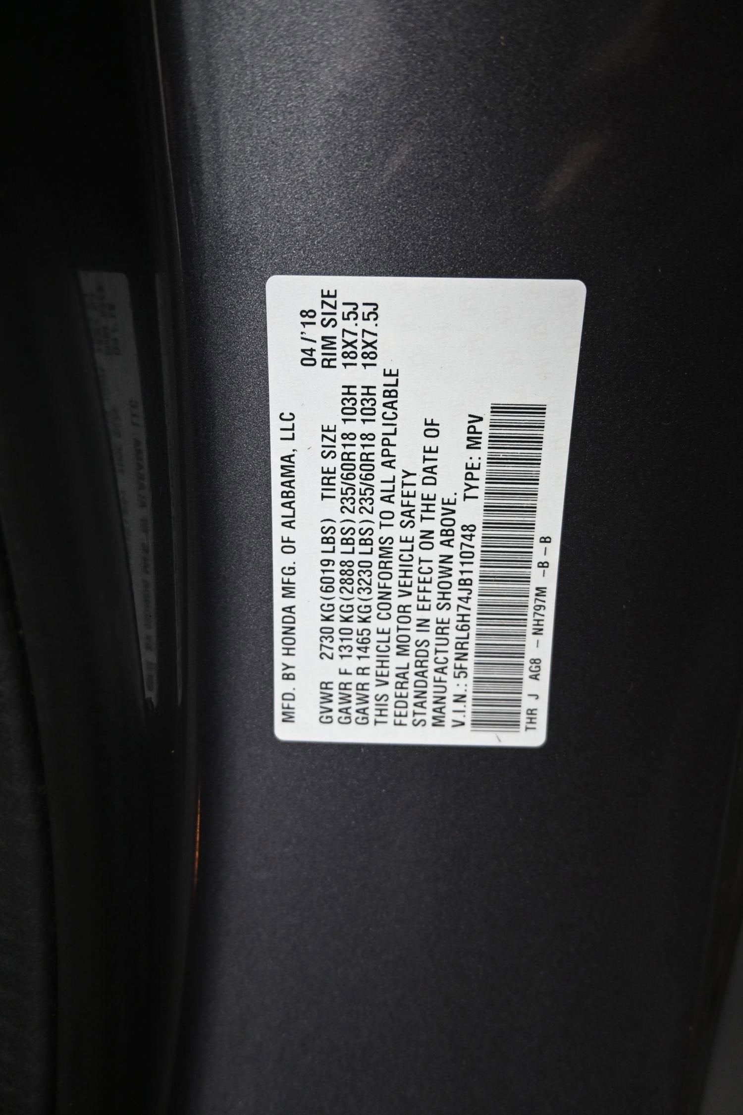 2018 Honda Odyssey EX-L